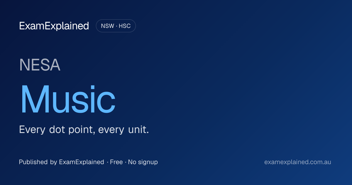 Music (2026 guide) - Music (HSC) - ExamExplained · ExamExplained