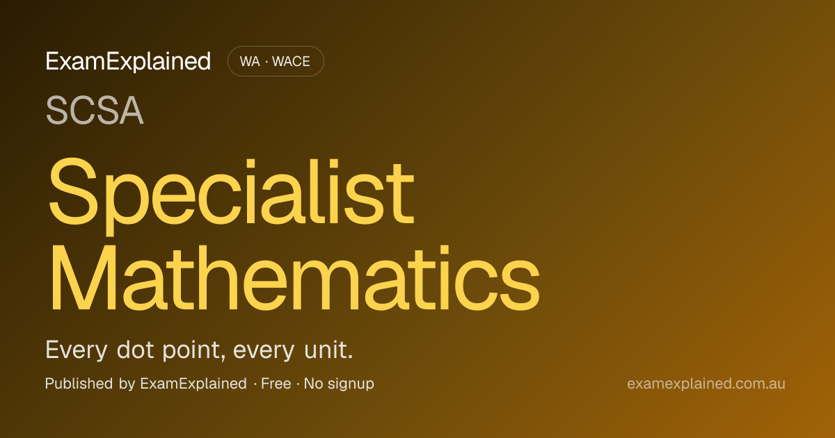Specialist Mathematics (2026 guide) - Specialist Mathematics (WACE ...